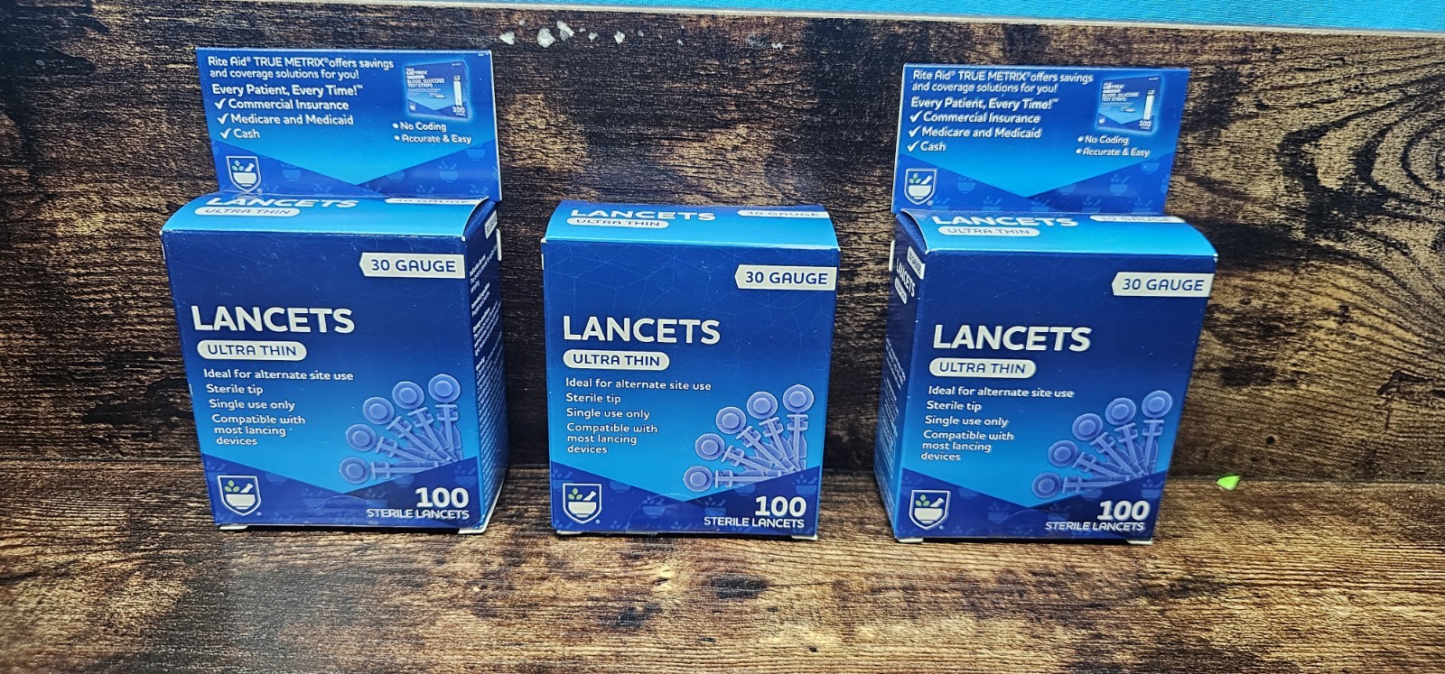 Rite Aid 30 Gauge Sterile Lancets 100 Count Exp 11/2027 Lot Of 3 Boxes