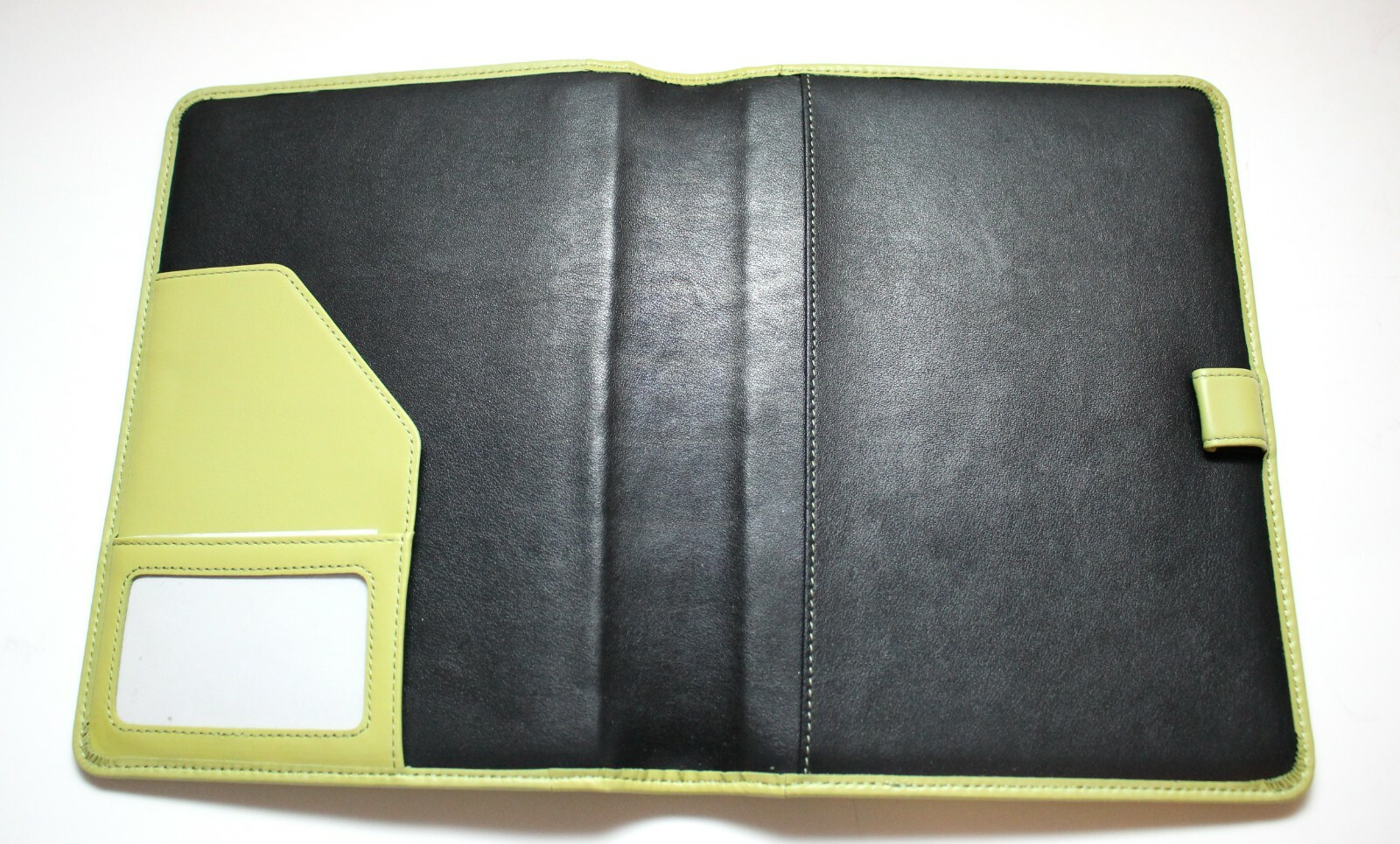 LEVENGER Lime Green Leather Junior Portfolio Folder Memo Holder New With Defect
