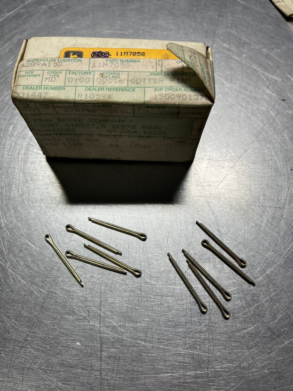 11M7058   Genuine OEM   John Deere   Cotter PIN   QTY of 10 Pins
