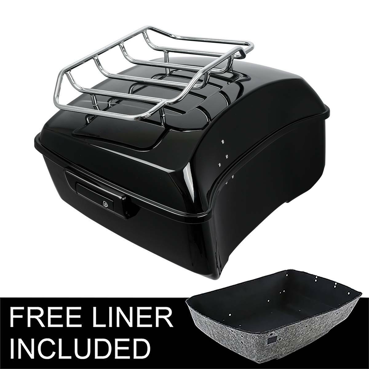 King Trunk Pad Top Luggage Rack Fit For Harley Touring Road Street Glide 14-26
