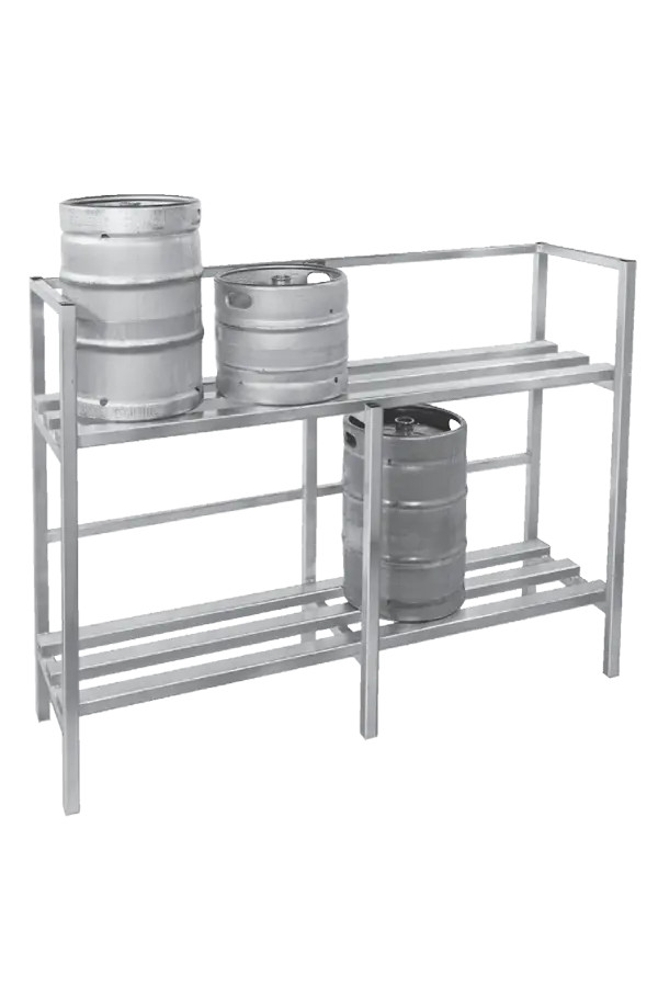 Channel Manufacturing 71.5" x 20" Welded Aluminum Double Deep Keg Storage Rack