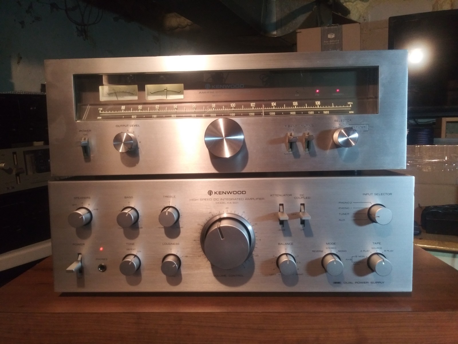 Tested & Working Kenwood KA-601 Amplifier 60w 8Ohms & Tuner KT-7500 CRAZY NICE!