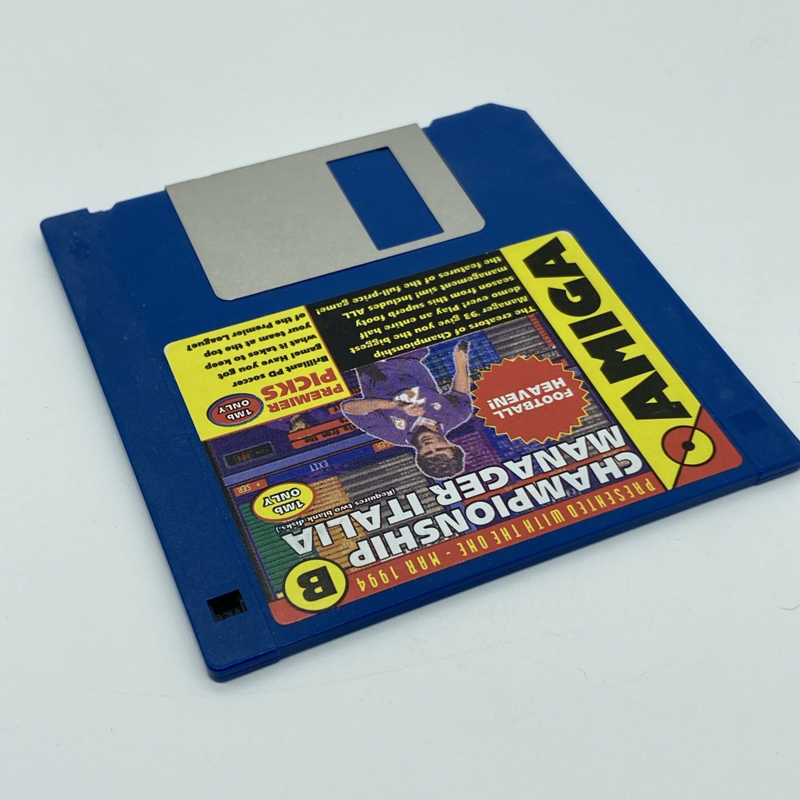 1993 Amiga Championship Manager Italia disk B Floppy Disk VTG PC game untested