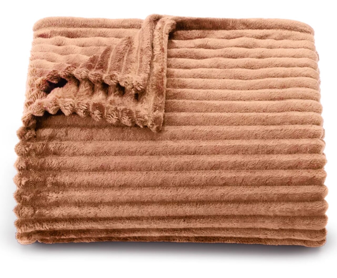 Ribbed Textured Clay Soft Plush Throw Blanket 5' x 6ft The Big One - New