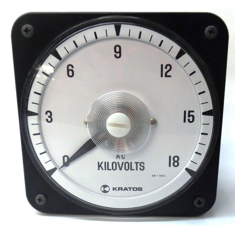 KRATOS A.C. VOLTMETER MODEL A4V113, ES = 150V, 0-18 KILOVOLTS