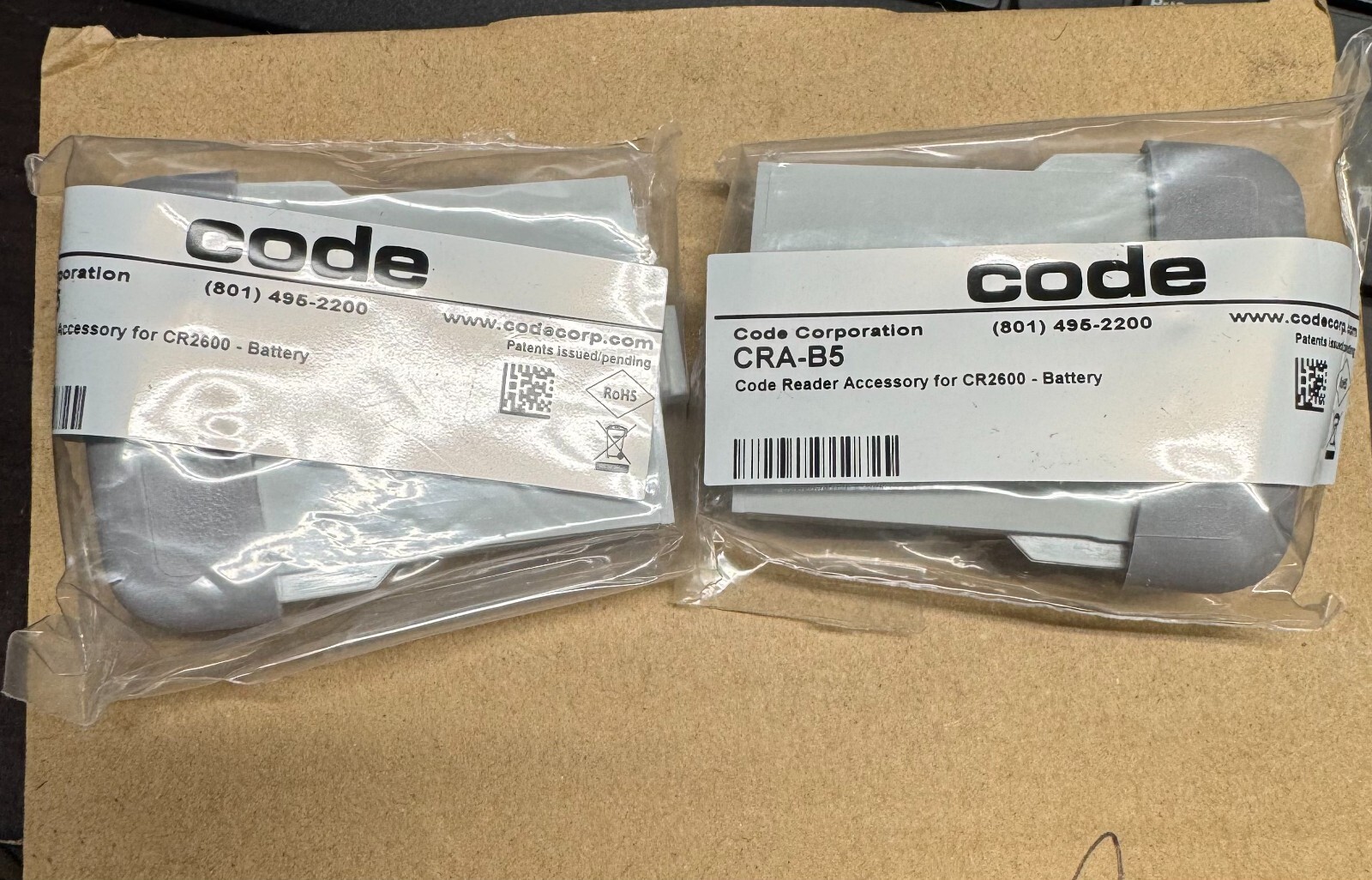 2 Genuine OEM Battery for the Code CR2600 scanner. 1300 mAh.