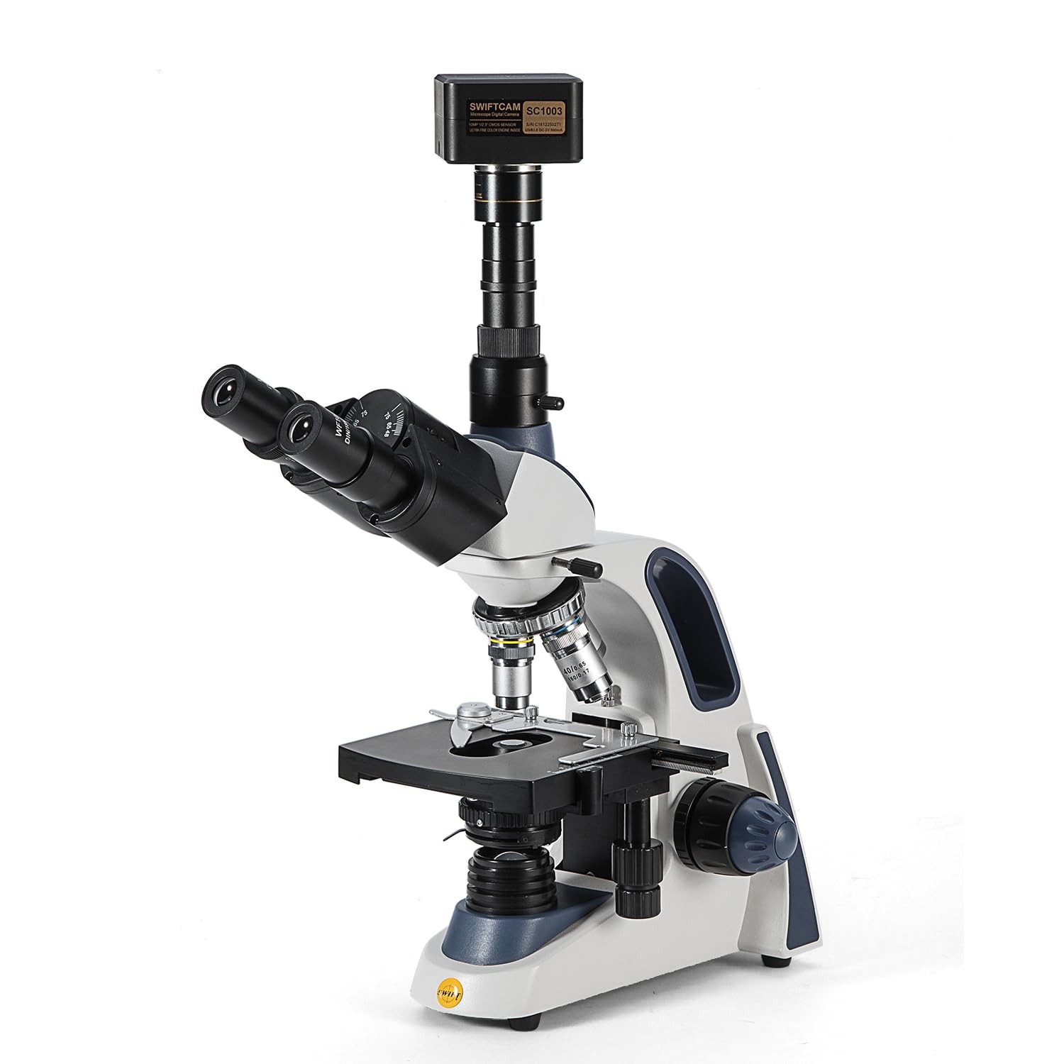 Compound trinocular Microscope, 40X-2500X Digital Lab trinocular Compound LED...