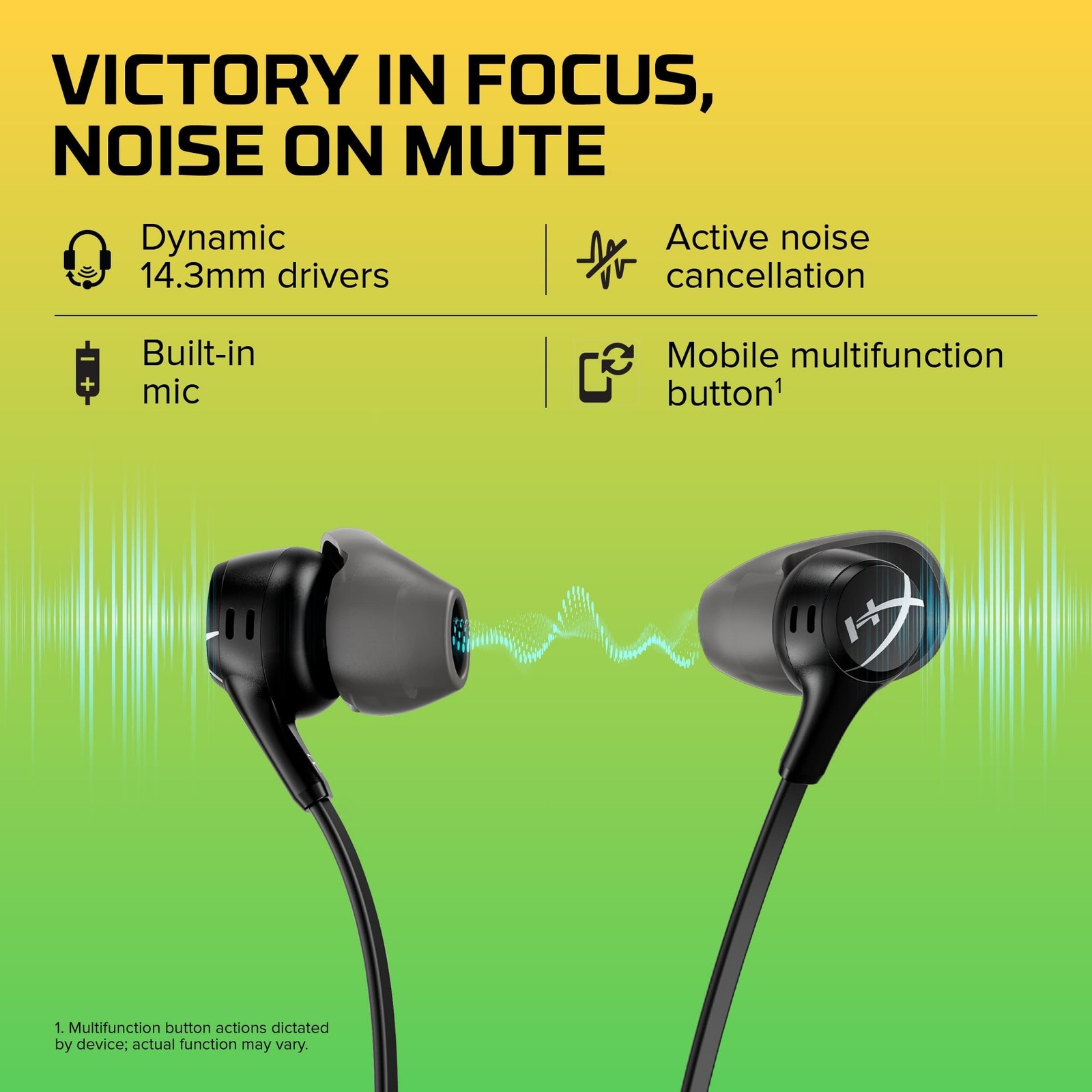 HyperX Cloud Earbuds II – 14mm Drivers, Four Eartips, Hard-Shell Carrying