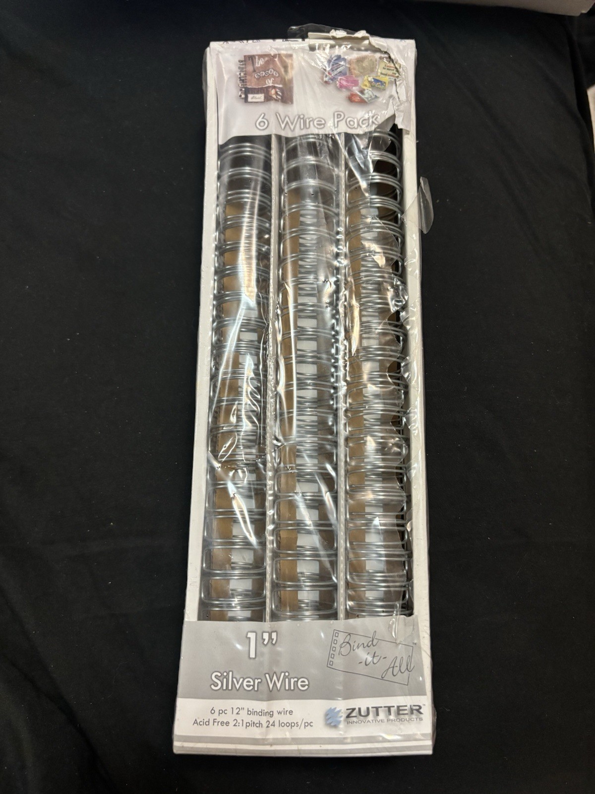 1" Binding Ring Silver Wire 6 Wire Pack 12" Binding Wires with 24 Loops New Free