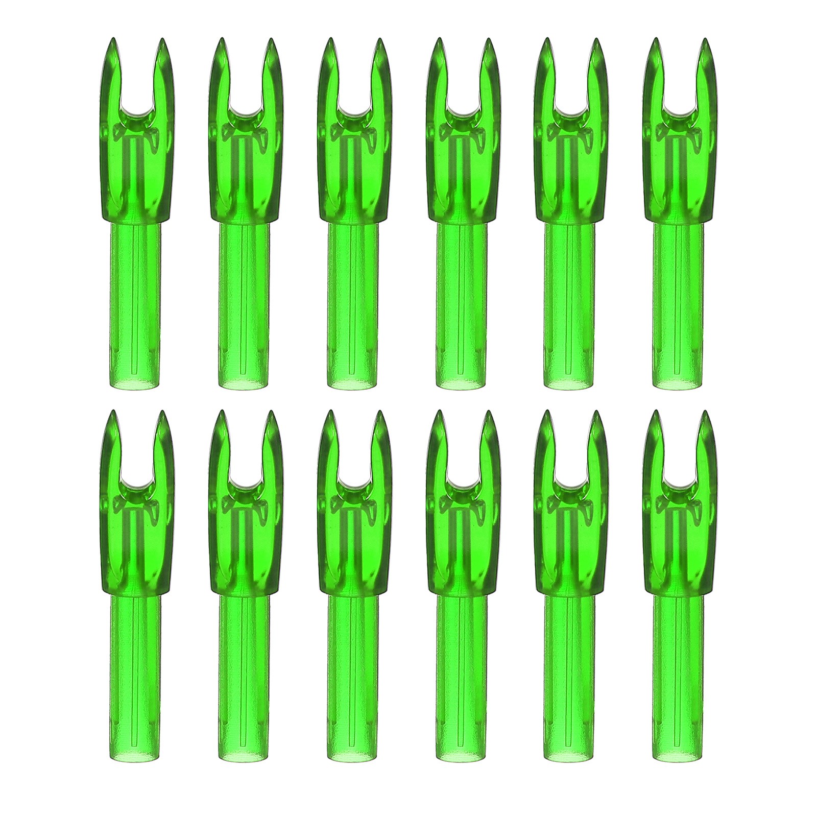 4.2mm Arrow Coaches, 12pcs, Clear Green, for Archery