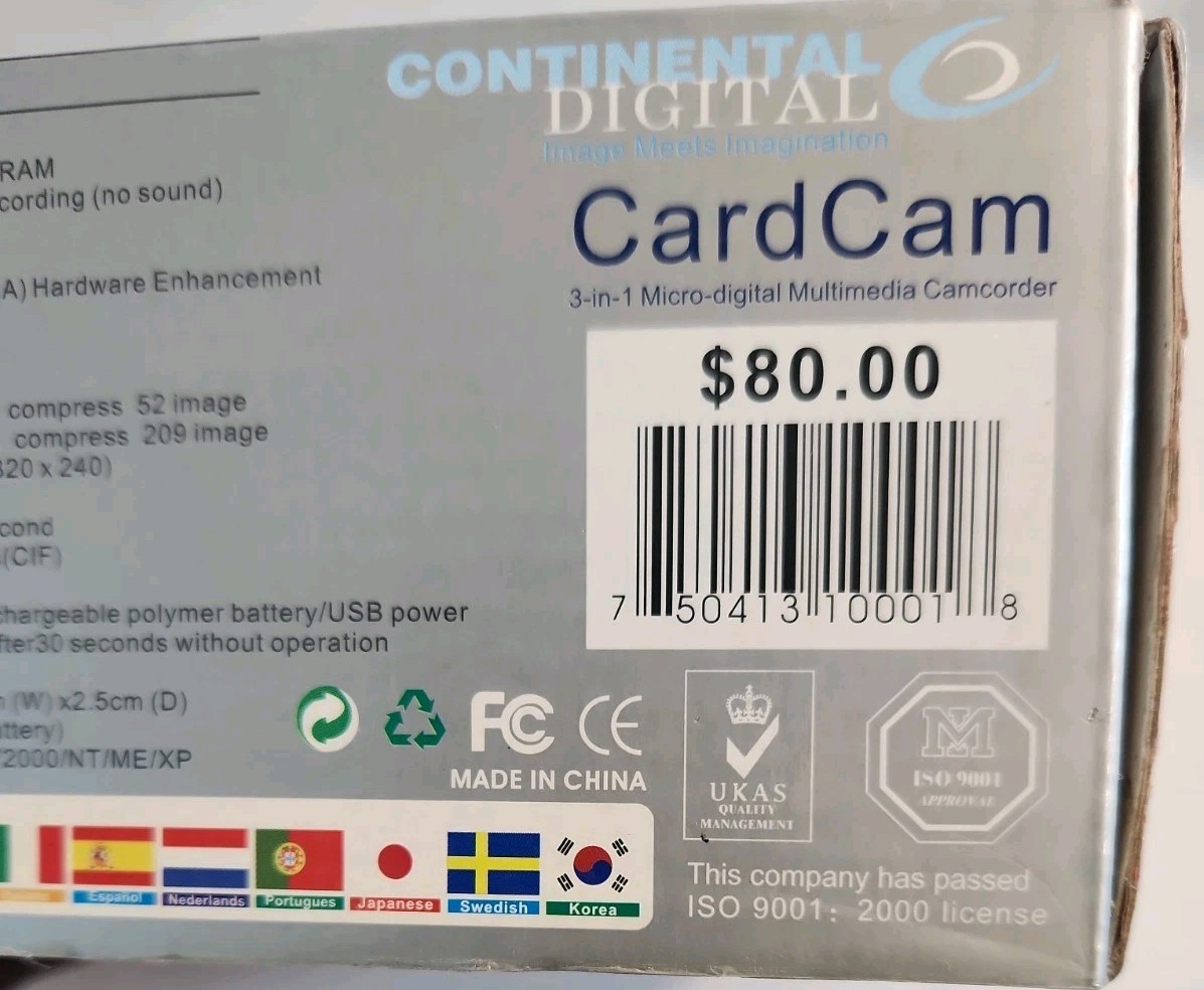continental Digital Card Cam 3 in 1 micro Digital multimedia Camcorder