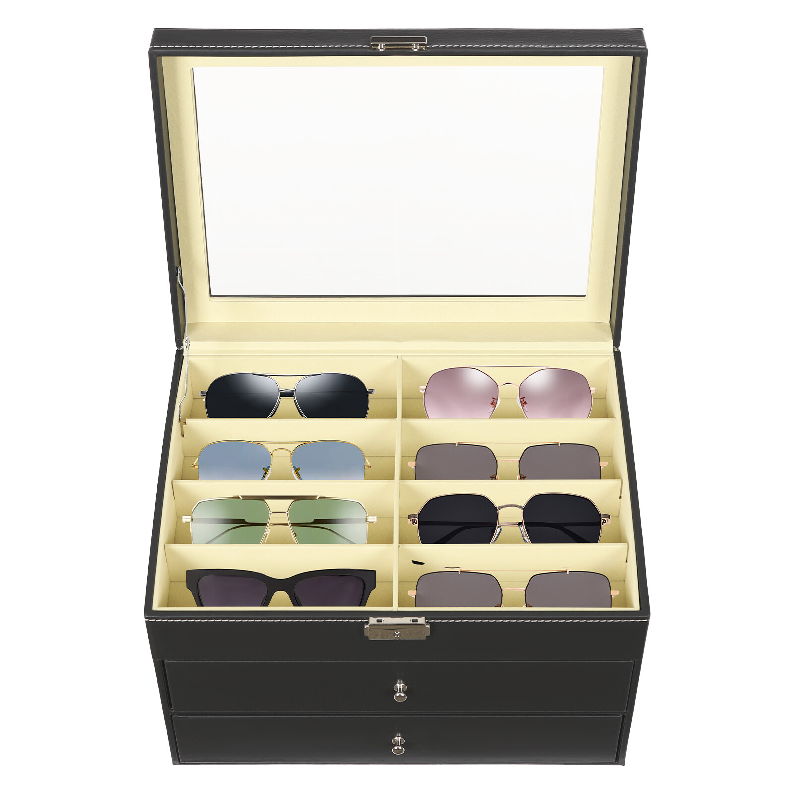 24 grid eye glasses case eyewear sunglasses display box storage holder organizer