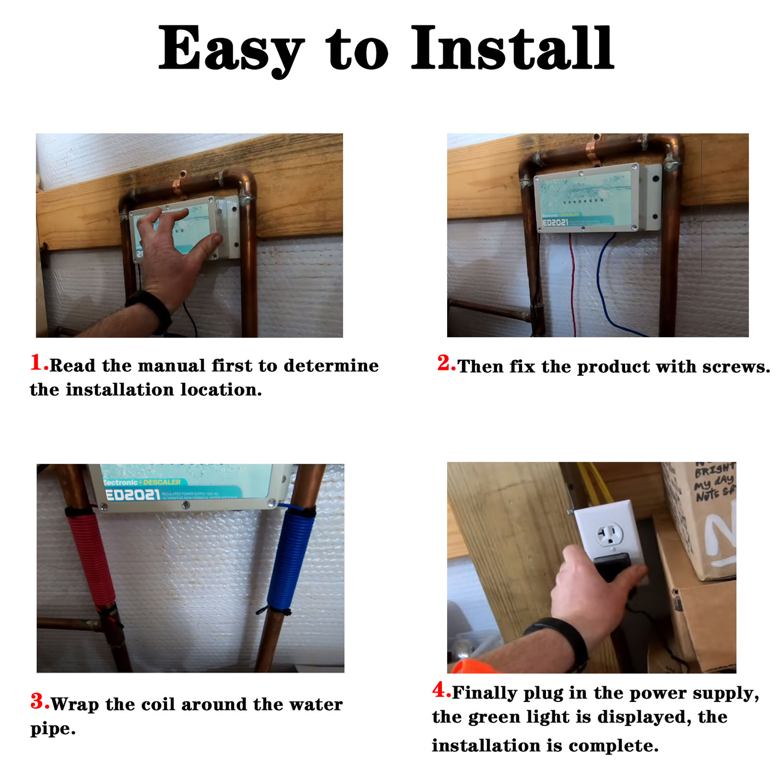 Electronic Water Descaler - Reduce Limescale & Rust
