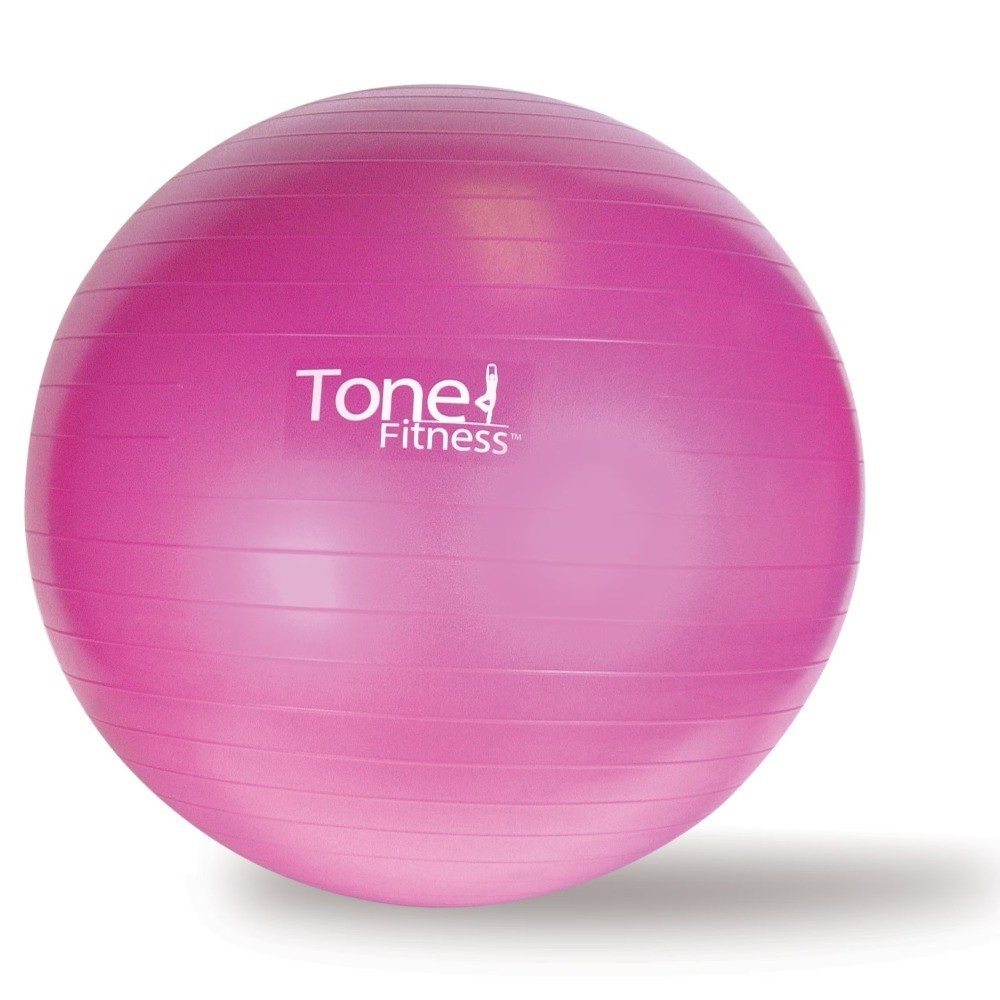 Anti-Burst Exercise Ball 55 cm Pink Stability Yoga Ball for Home Gym Fitness