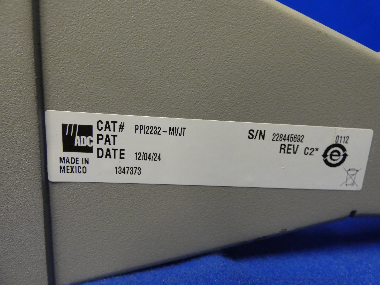 ADC PP12232-MVJT 2x32 2RU HD Video Patchbay