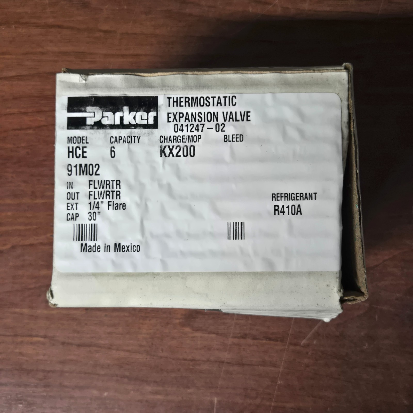 PARKER Thermostatic Expansion Valve HCE 6 KX200 041247-02 91M02