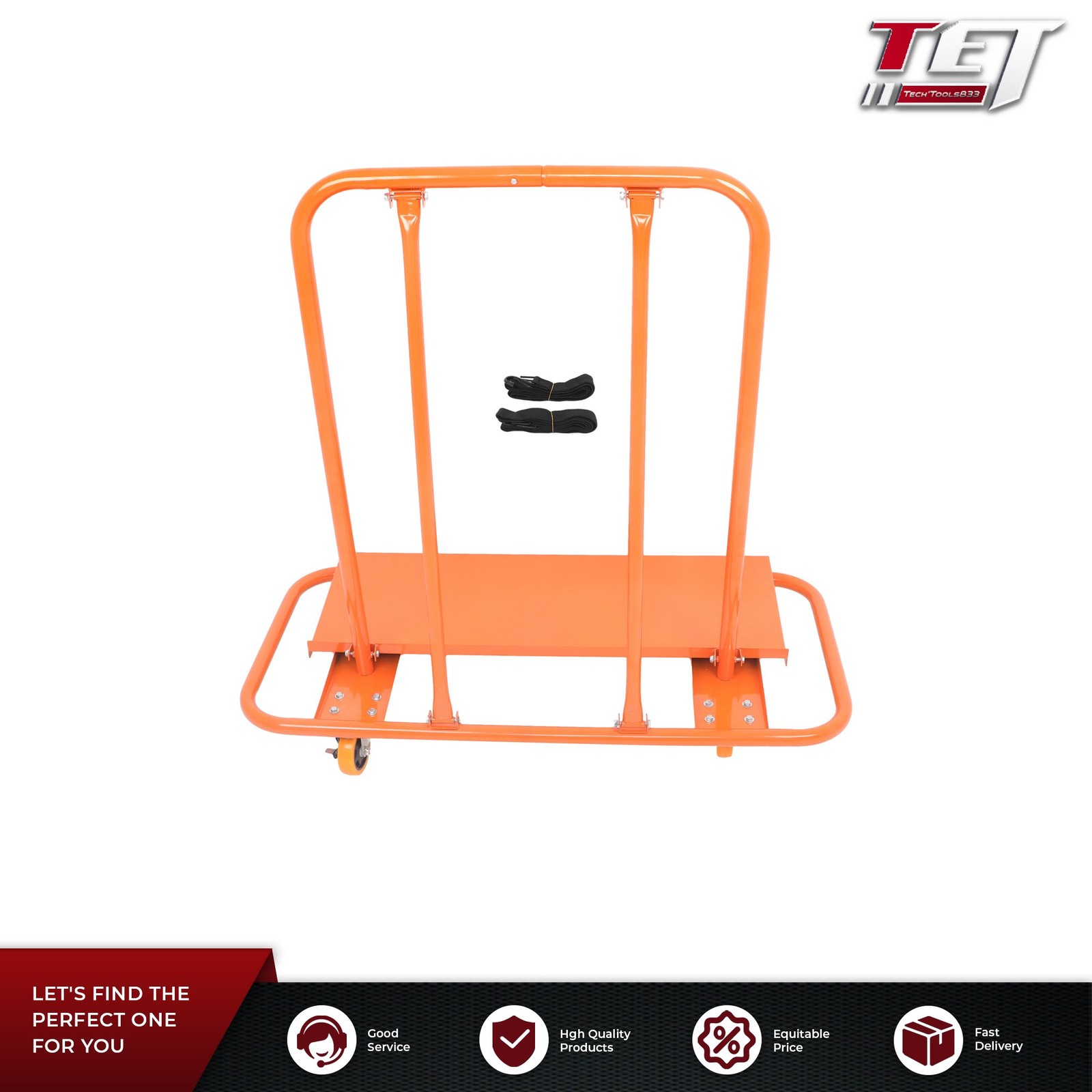 Drywall Sheet Cart 3000Lbs Handling Sheetrock Sheet Panel With Safety Belts