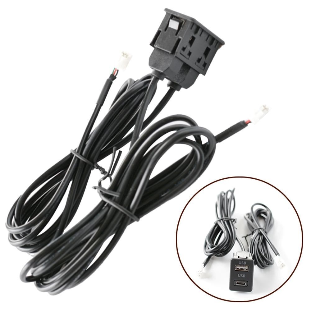 Car for DASH Mount USB+TYPE-C Port Panel Interface Extension 145cm Cable