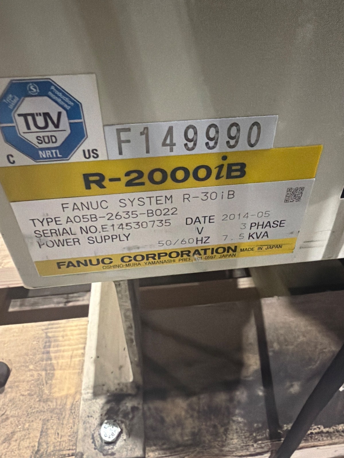 FANUC R-2000iB/210F Complete w/ R-30iB Controls USED