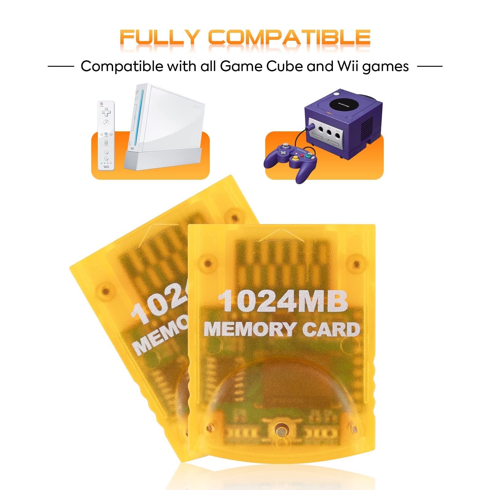 High-Capacity 1024MB Memory Card for Gamecube & Wii - Compatible Storage Solutio