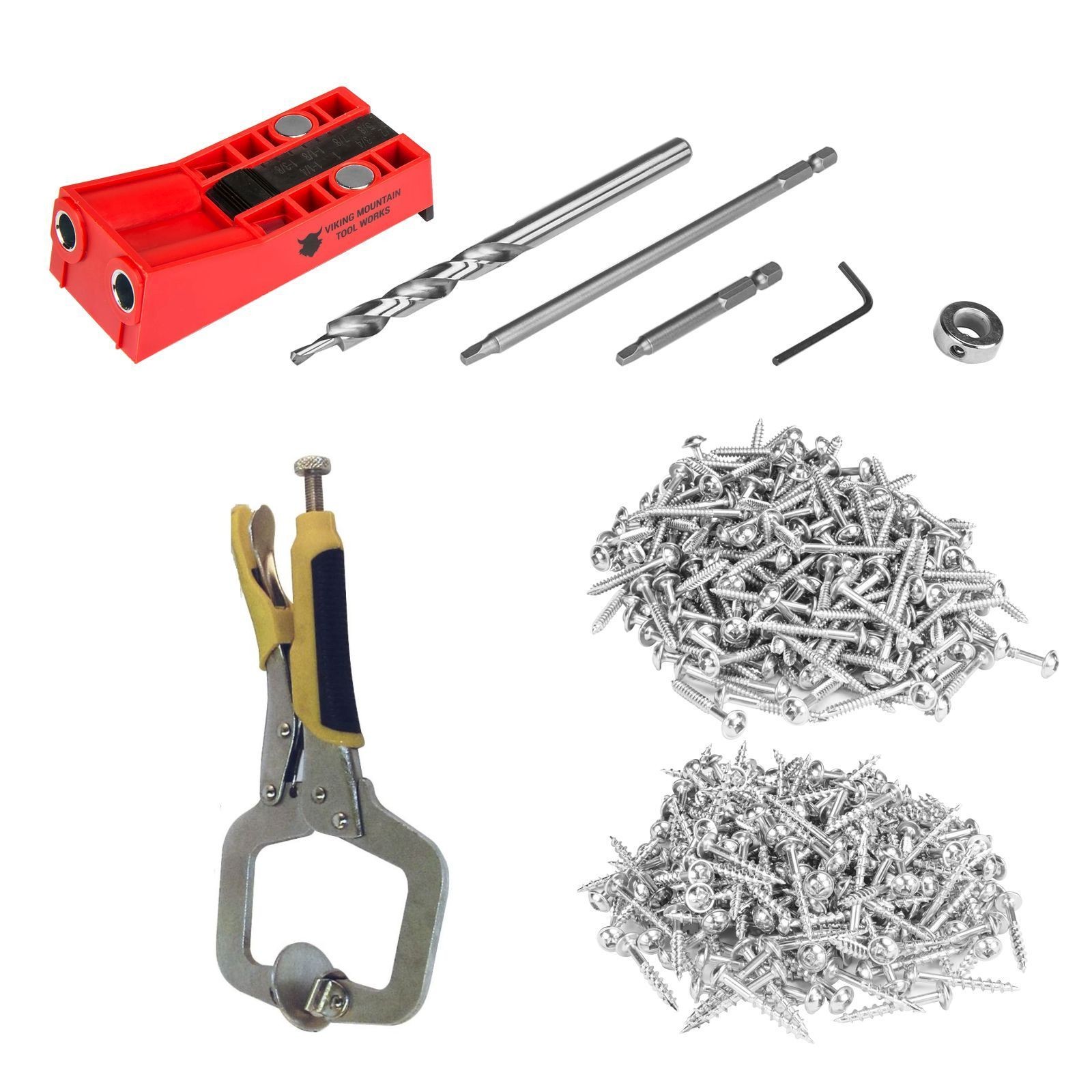 VMTW Compact Pocket Hole Jig and Face Frame clamp + 500  pocket hole screws