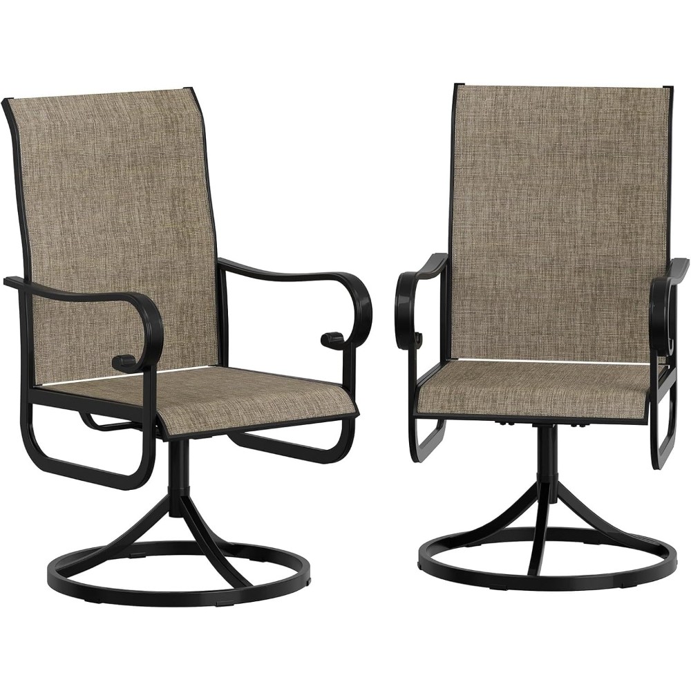 Patio Swivel Chairs Set of 2 Outdoor Dining Chairs Swivel Rocking Patio Chairs