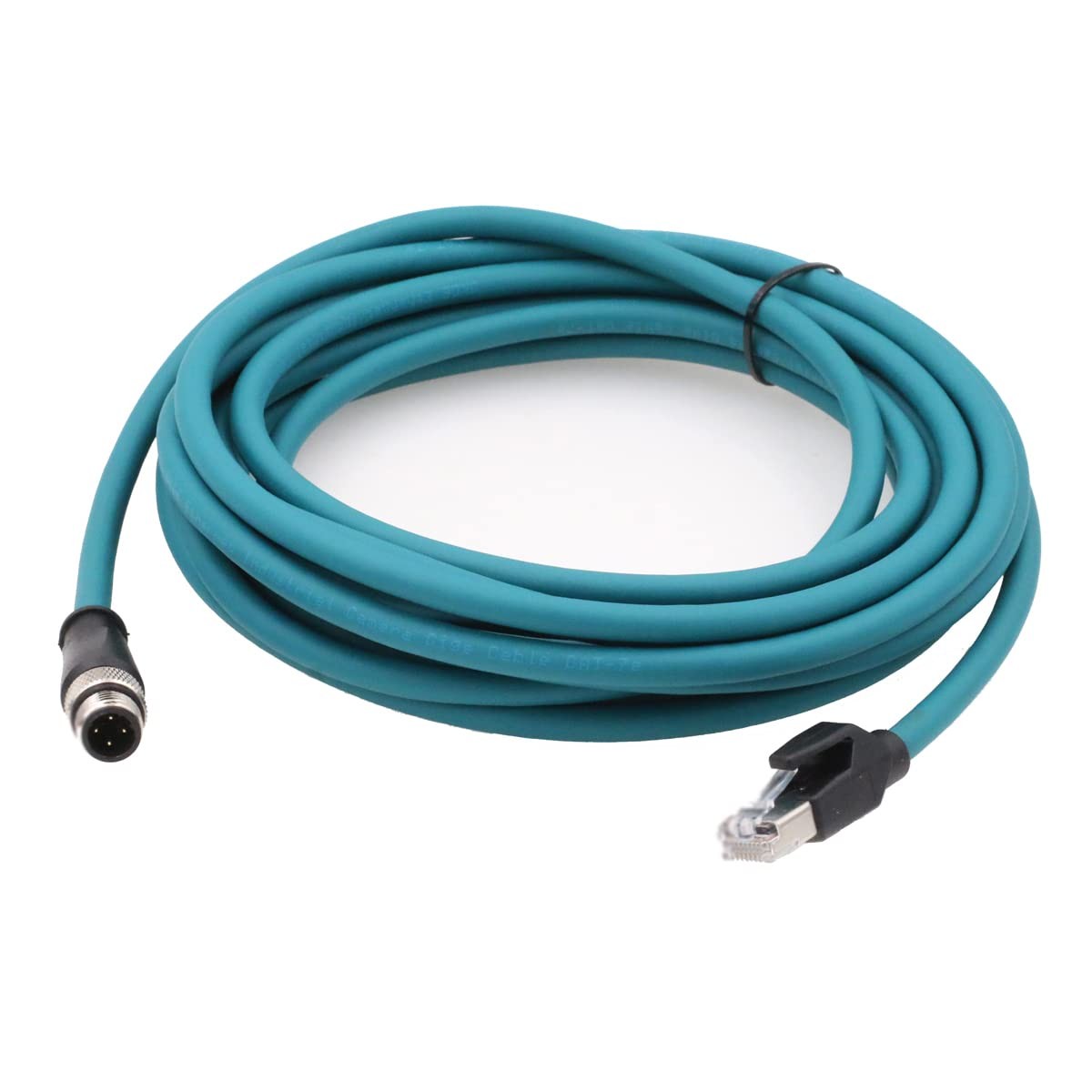 M12 Ethernet Cable D-Code 4 Pin Male to RJ45 Connector High Flex Cat5e Shield...
