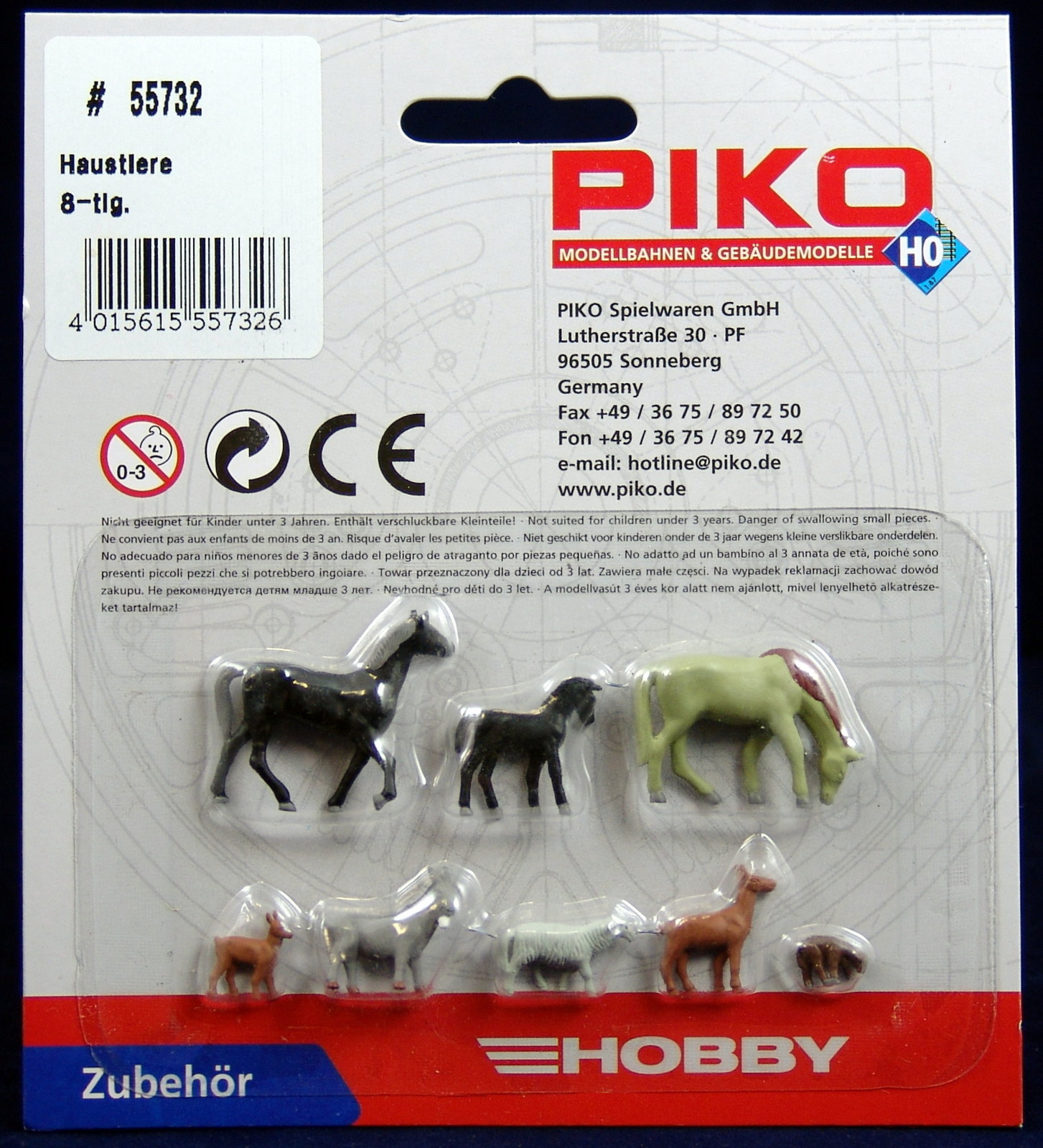 PIKO HO Scale ANIMAL FIGURES Hand Painted Scenery New in Card Pack