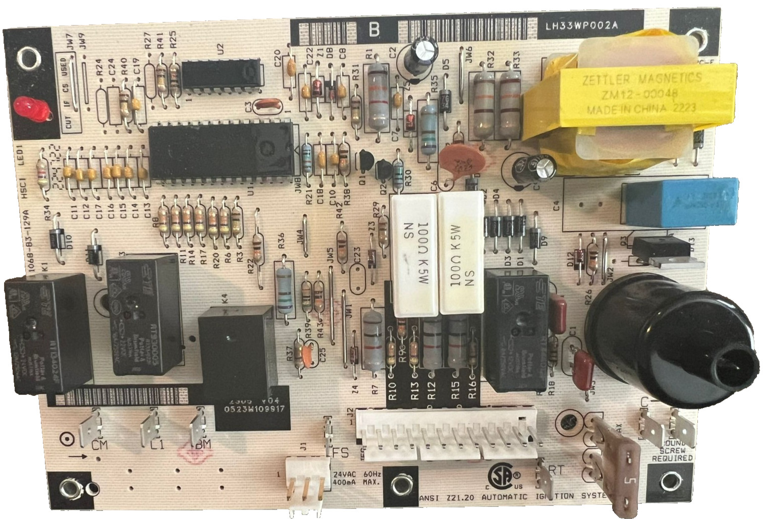 LH33WP002A Furnace LH33WP002 Ignition Control Module Board 1068-12