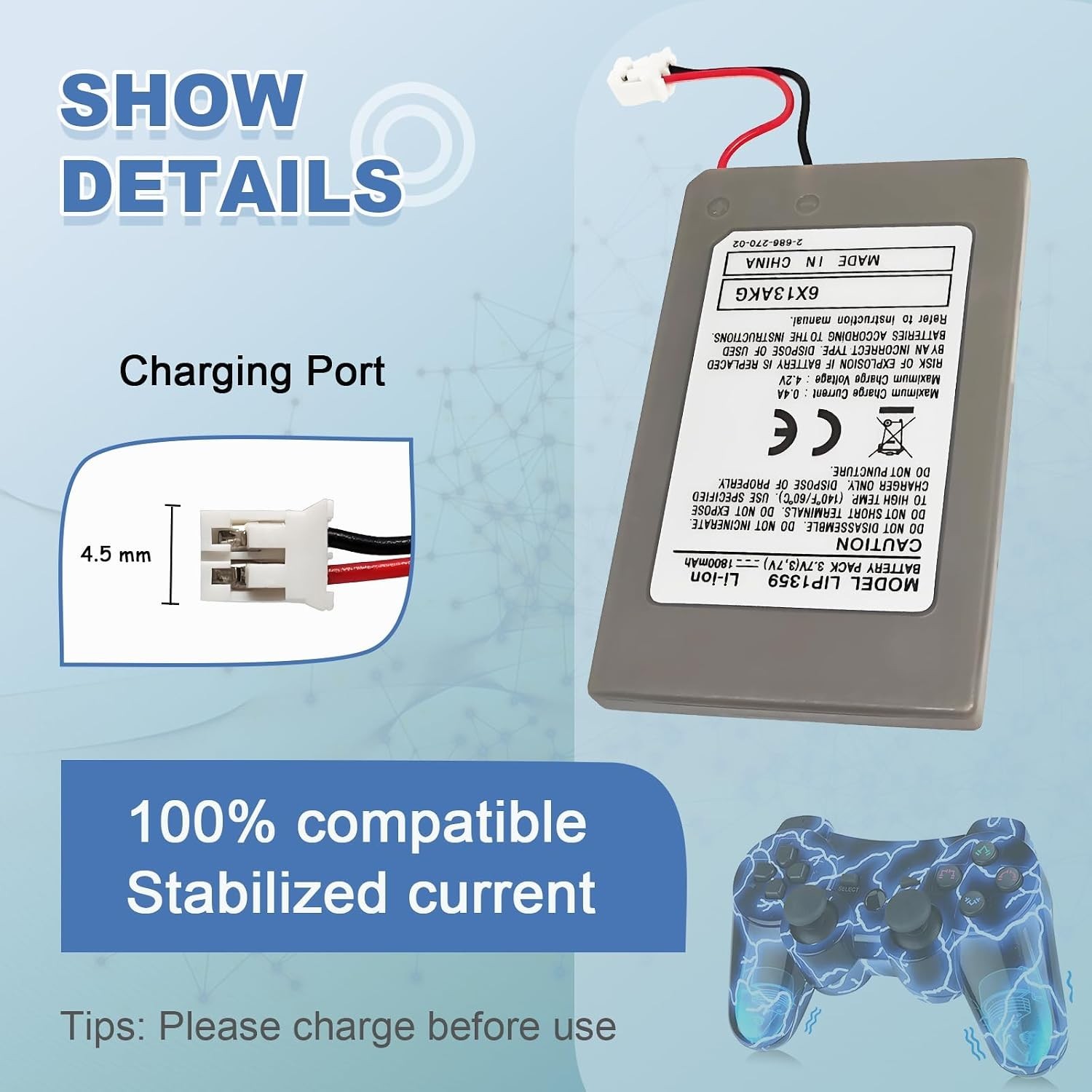 LIP1359 PS3 Controller Battery Replacement: 2 Pack Battery Upgrade for Sony D ✅
