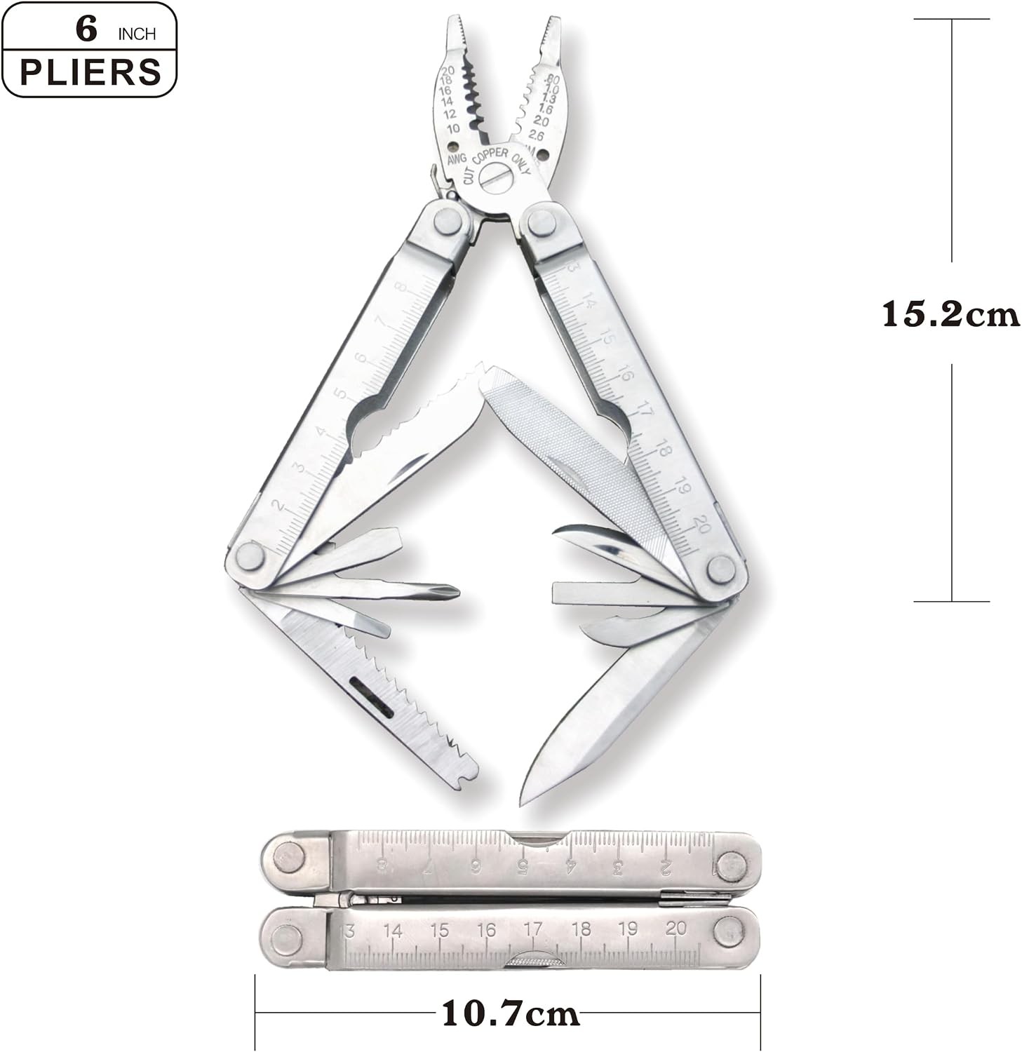 Plb024 Stainless Steel Multi-Function Plier. 24 Functions With Saw