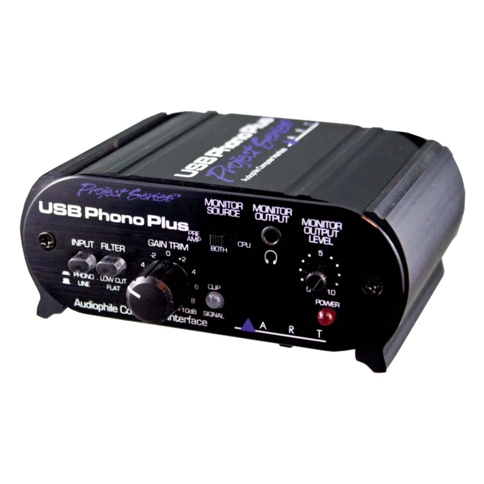 Black USB Phono Plus Turntable Convert Vinyl to Digital with Audio Interface
