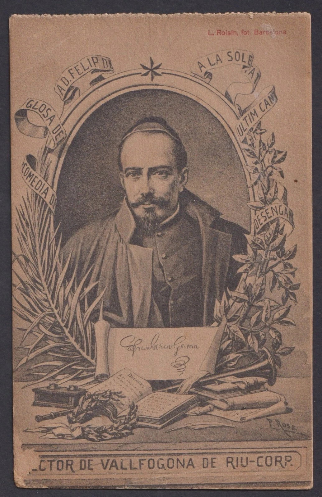 Holy card antique postale del P. Gabriele santino image pieuse estampa