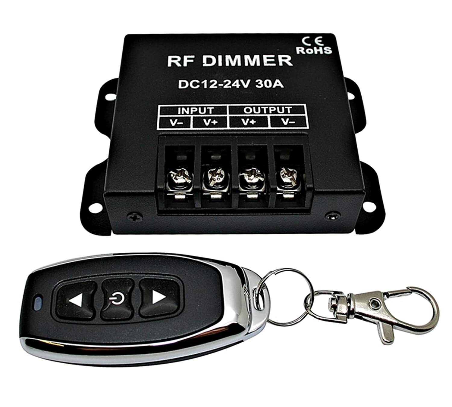 LED Dimmer RF Remote Control DC 30A 12-24V Regulator Motor Radio Control Strip