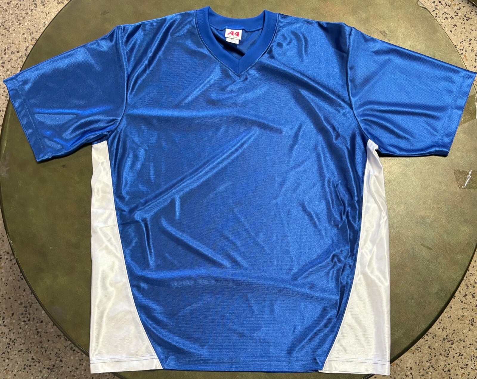 New A4 Vintage Dazzle Cloth Shooting Shirt, Royal/White, Adult Large