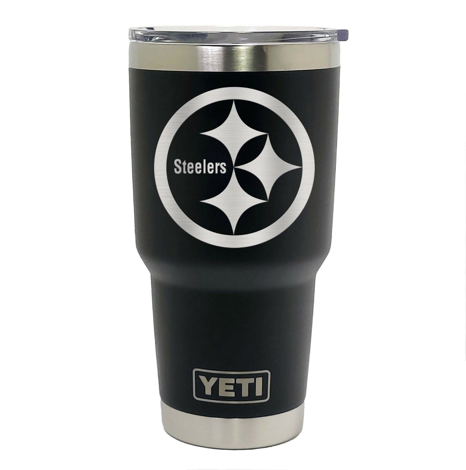 Pittsburgh Steelers YETI Laser Engraved Colster, 20 or 30 oz Black Tumbler