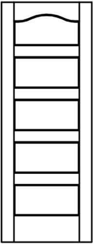 5 Panel Flat Equal Eyebrow Stile&Rail Interior Wood Doors 20 Species Model# 5EMH
