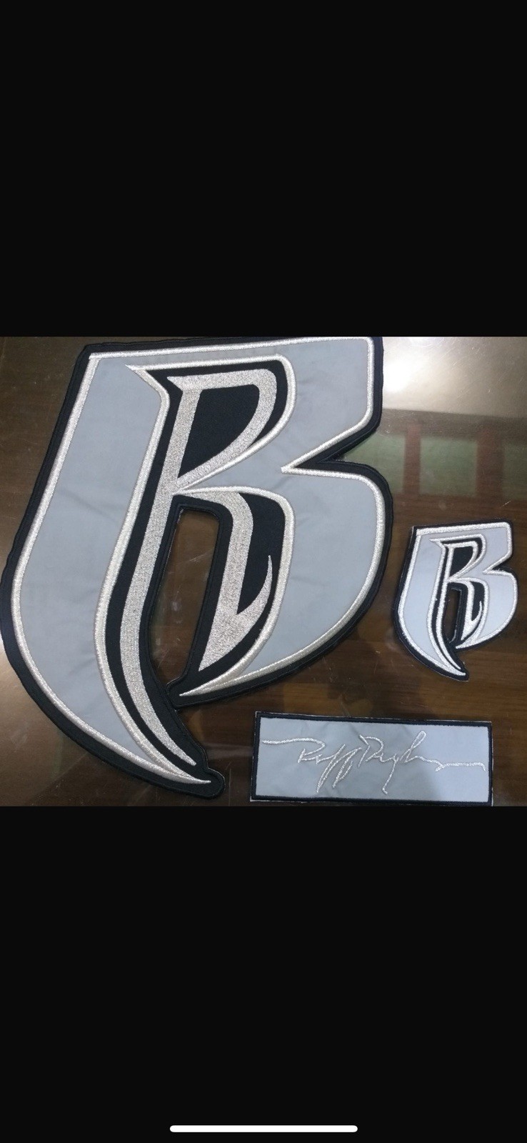 “B”  REFLECTIVE PATCH JUMBO SIZE EMBROIDED RUFF RIDER FOR VEST