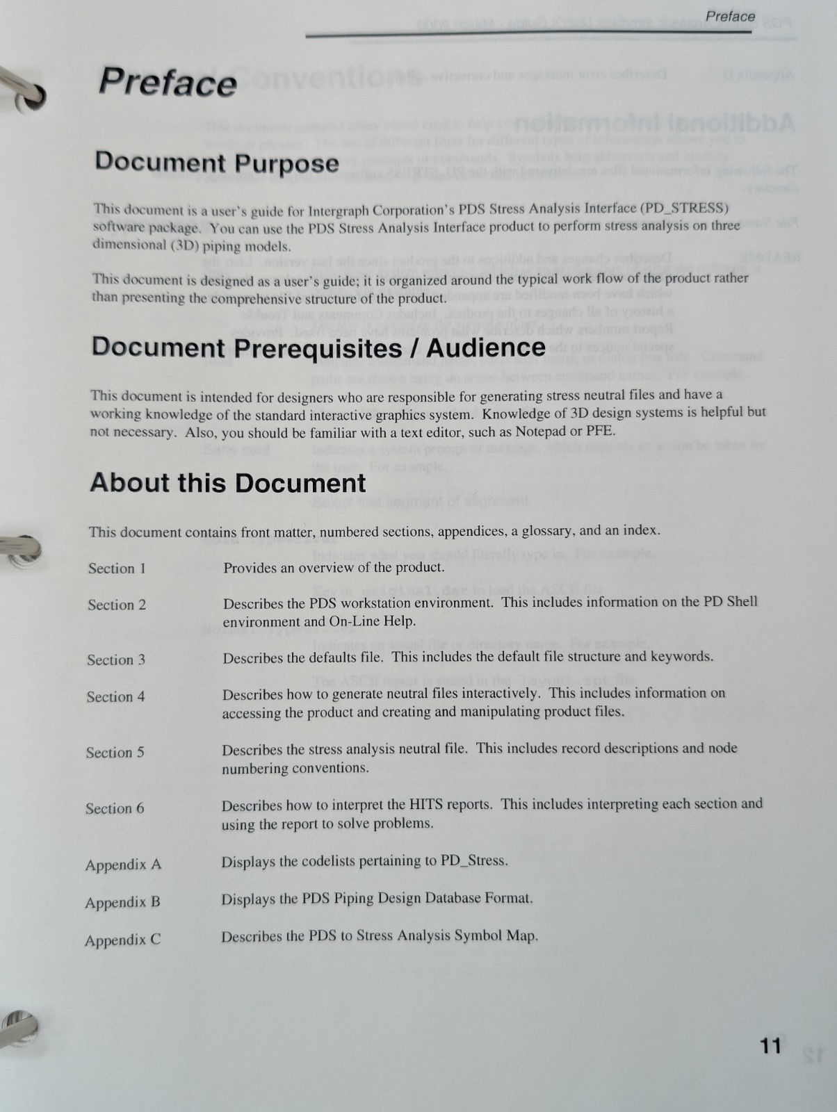 Intergraph PDS Stress Analysis Interface PD_Stress User's Guide March 2000