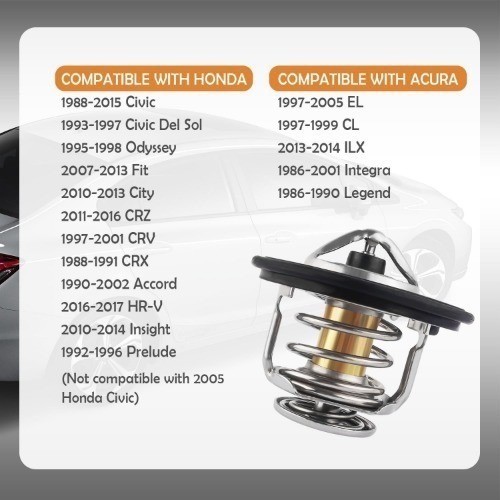 Heavy Duty Engine Coolant Thermostat for Car, Compatible with OEM# 19301-PAA-306