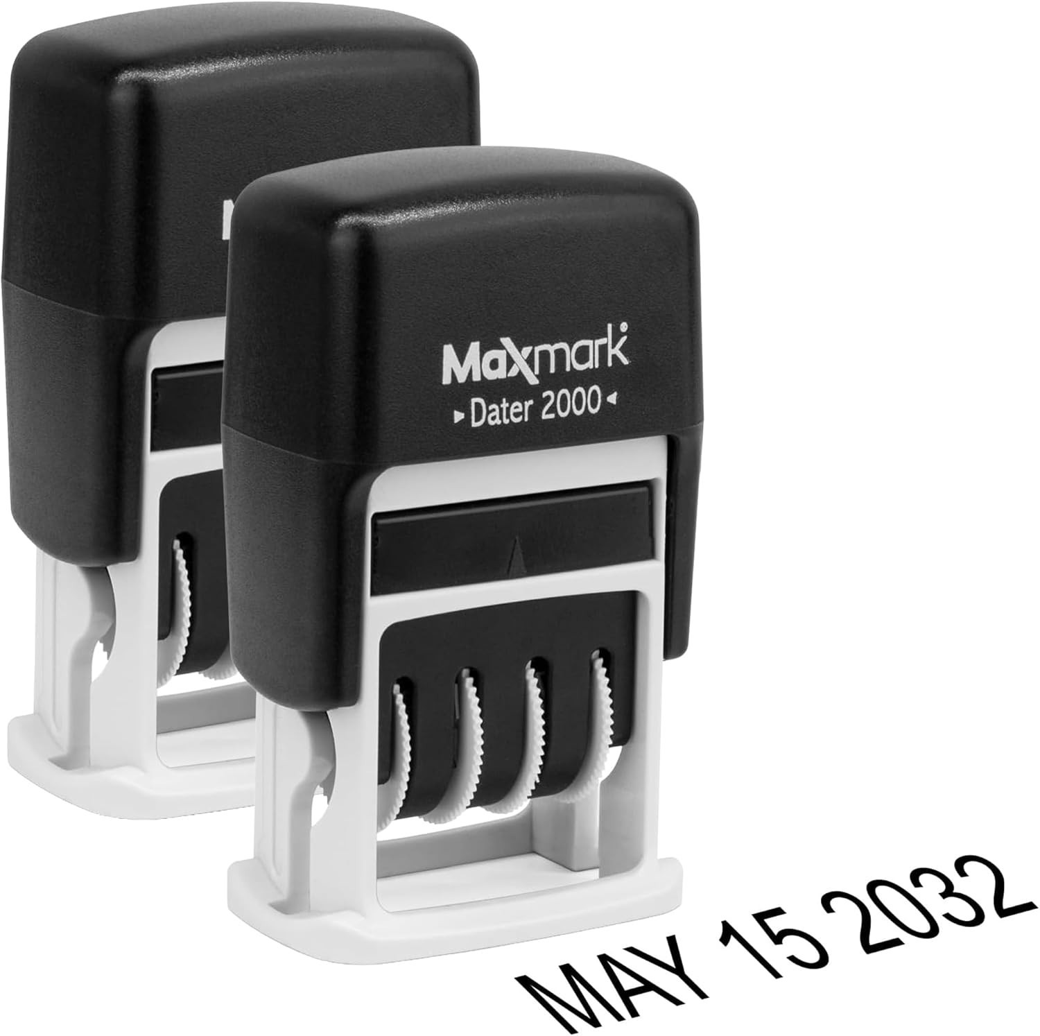 2000 Dater Self Inking Date Stamp - Black - Pack of 2