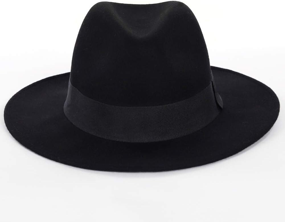 Wool Felt Wide Brim Fedora Hats for Women Men