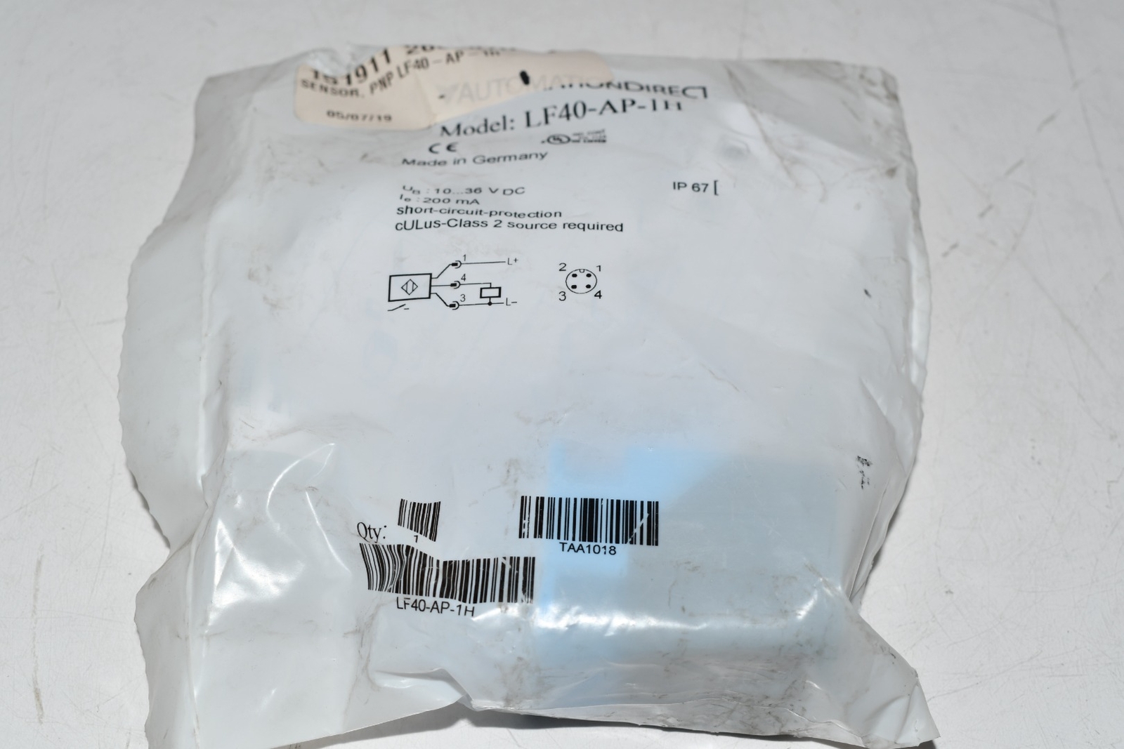 NEW Automation Direct LF40-AP-1H INDUCTIVE PROXIMITY SENSOR