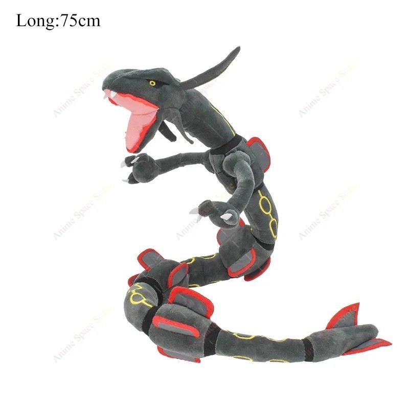Anime Black Shiny Rayquaza 30" Plush Toy Dragon Stuffed Animal Doll Xmas Gift