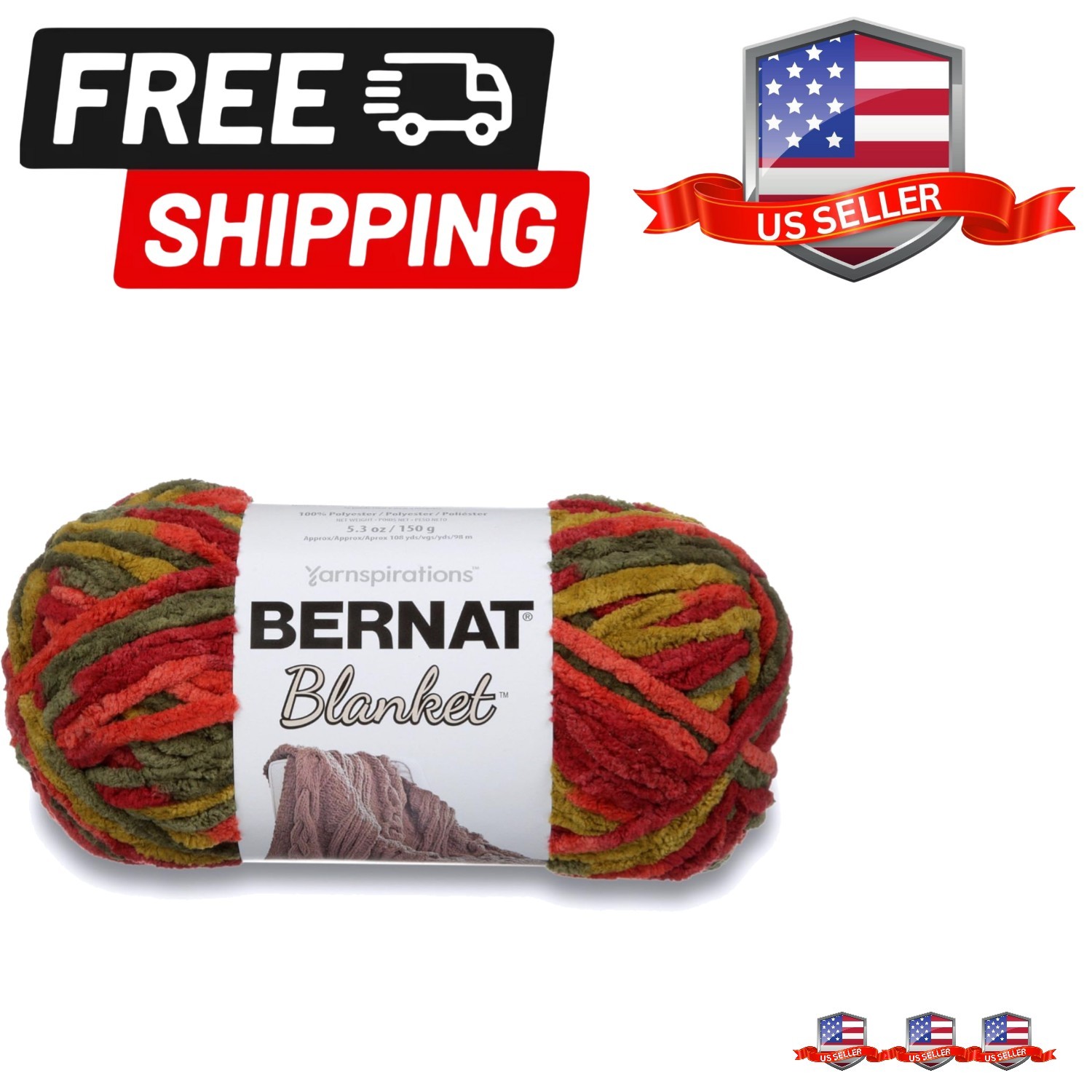 Blanket Yarn, 5.3 oz, Harvest, 1 Ball