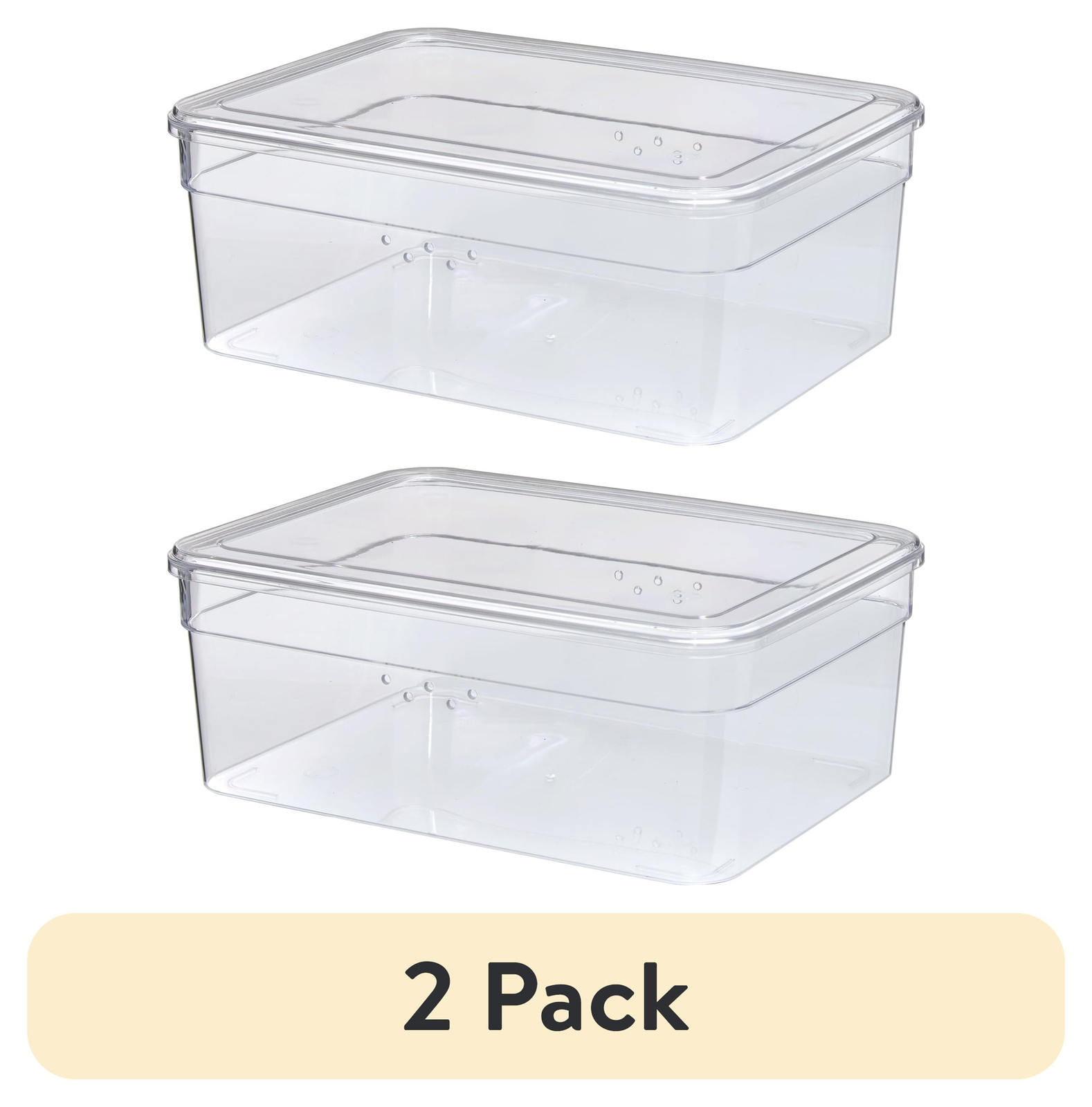 (2 pack) Clear Plastic Glossy Extra Wide Shoe Box with Lid, Adult Size,