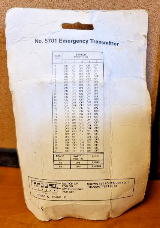 ADEMCO 5701 EMERGENCY TRANSMITTER NEW