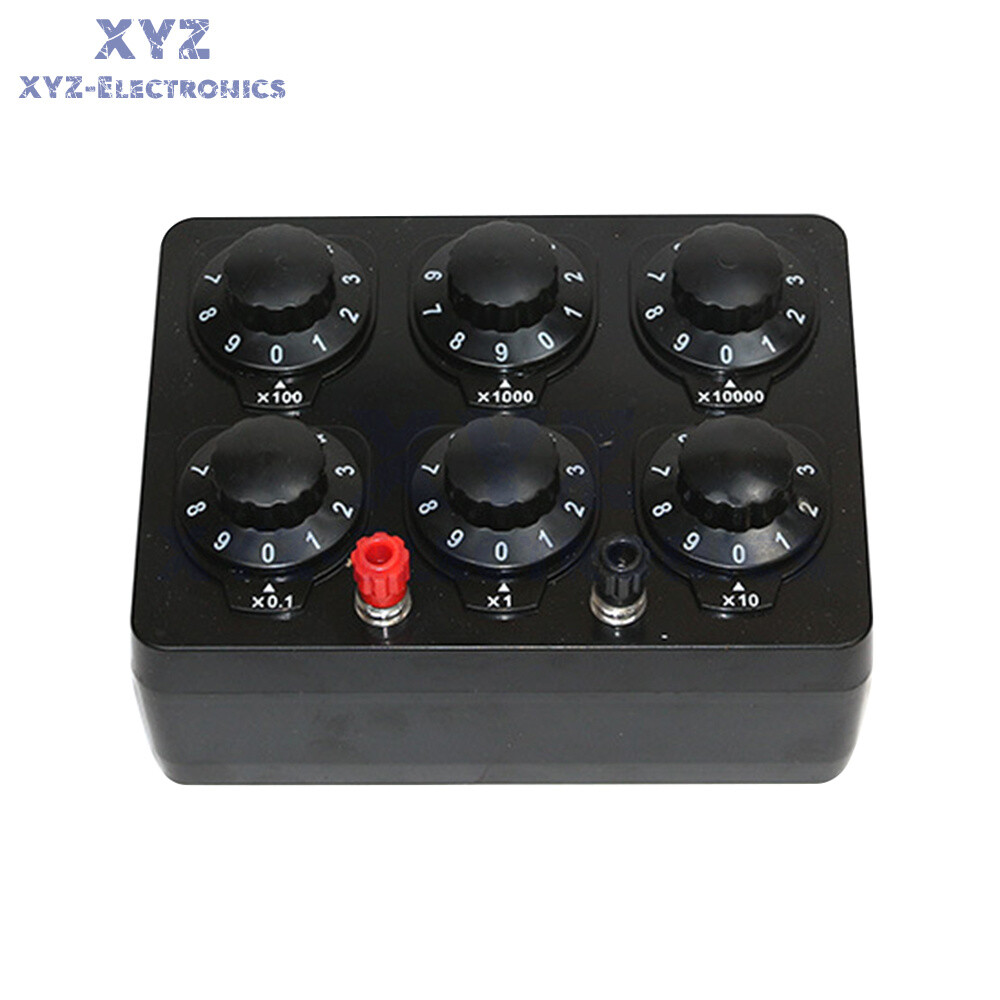 0-99999Ohm 6knobs Simple Resistance Box Resistor Electricity Teaching Instrument