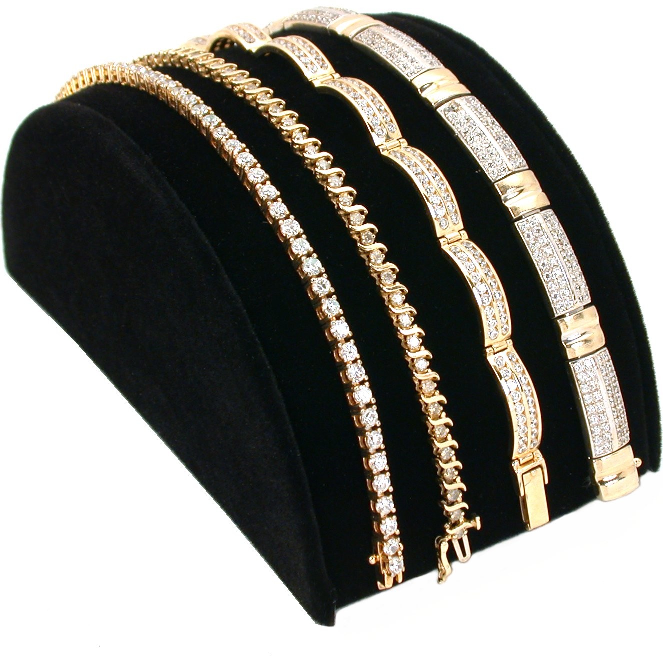 Black Velvet Bracelet Half Moon Display Ramp New 5"
