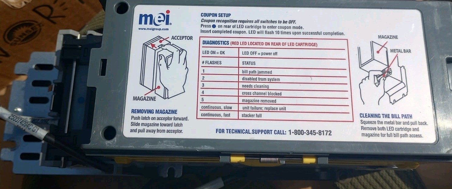 MEI VN 2702 U5 Bill Acceptor – Industrial Surplus